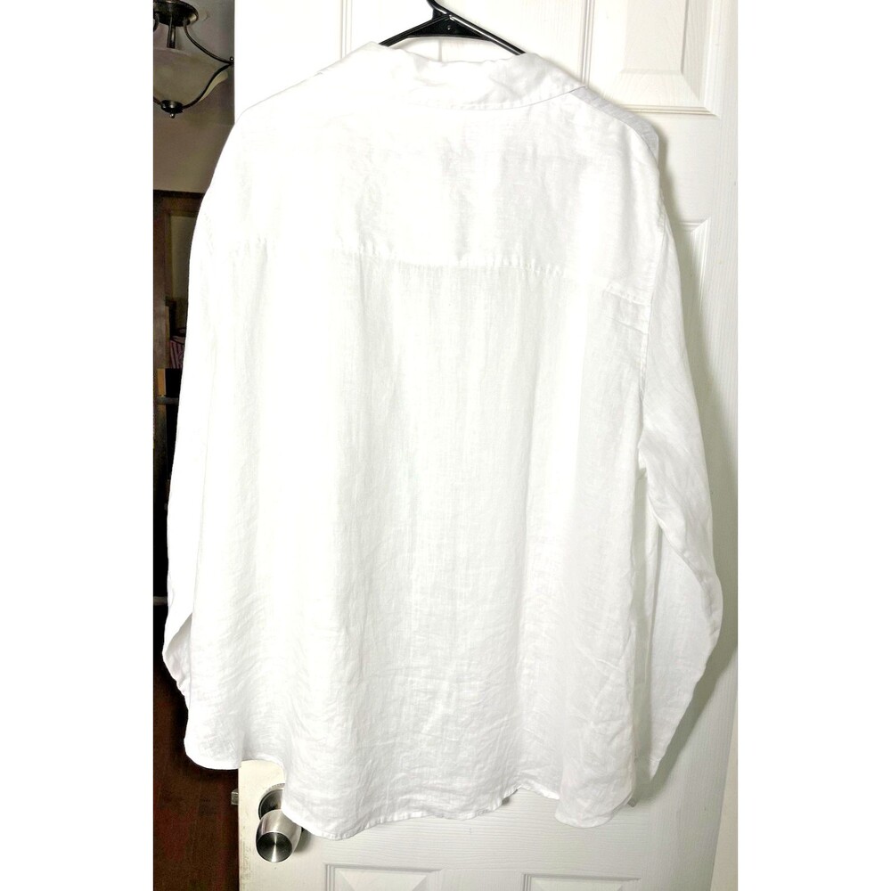 NWT H&M Premium Selection White 100% Linen Lin Button Down Shirt Size XXL - Picture 3 of 10